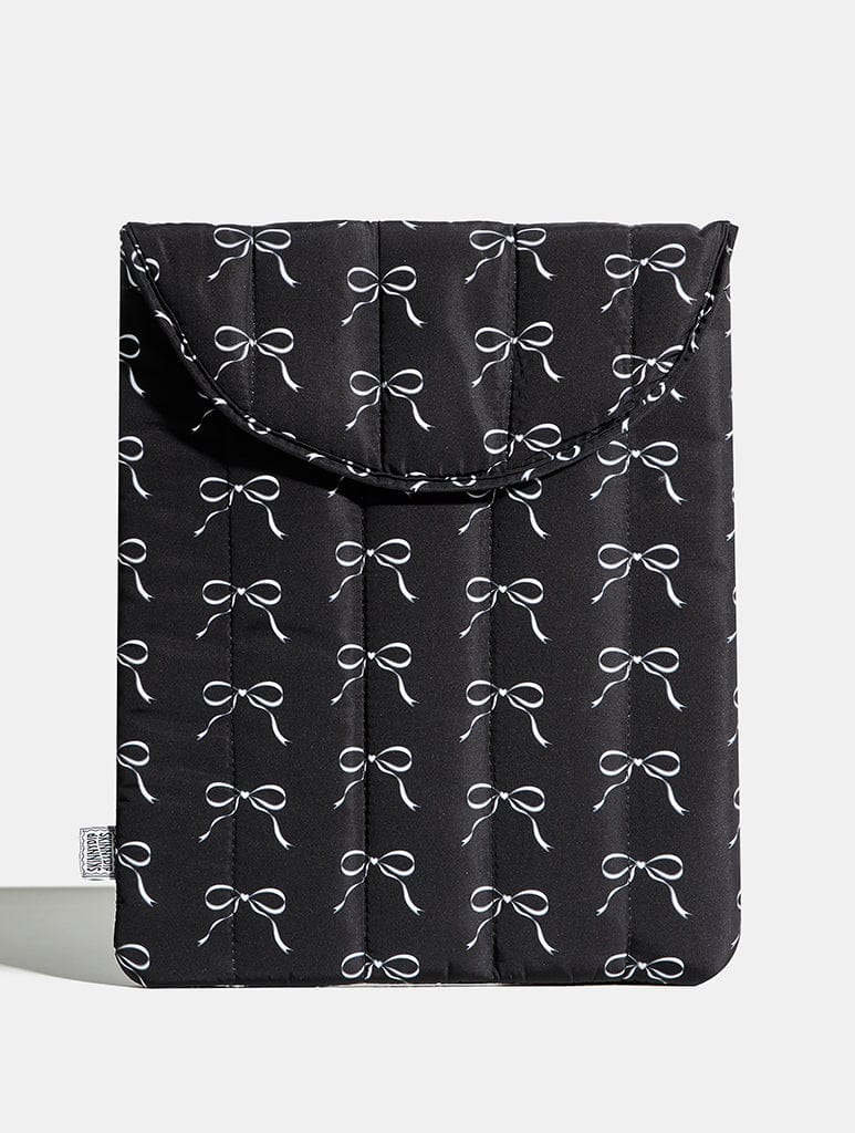 Black and White Ditsy Bow Laptop Sleeve Laptop Cases Skinnydip London