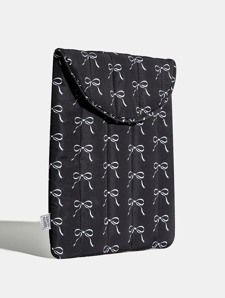 Black and White Ditsy Bow Laptop Sleeve Laptop Cases Skinnydip London