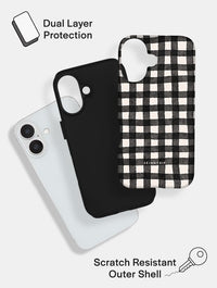 Black and White Gingham Ultra Protective iPhone Case Phone Cases Skinnydip London