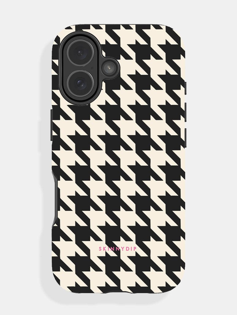 Black and White Houndstooth Ultra Protective iPhone Case Phone Cases Skinnydip London