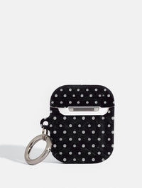 Black and White Painted Polka Dot Airpods Case AirPods Cases Skinnydip London