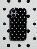 Black And White Painted Polka Dot Ultra Protective iPhone Case Phone Cases Skinnydip London