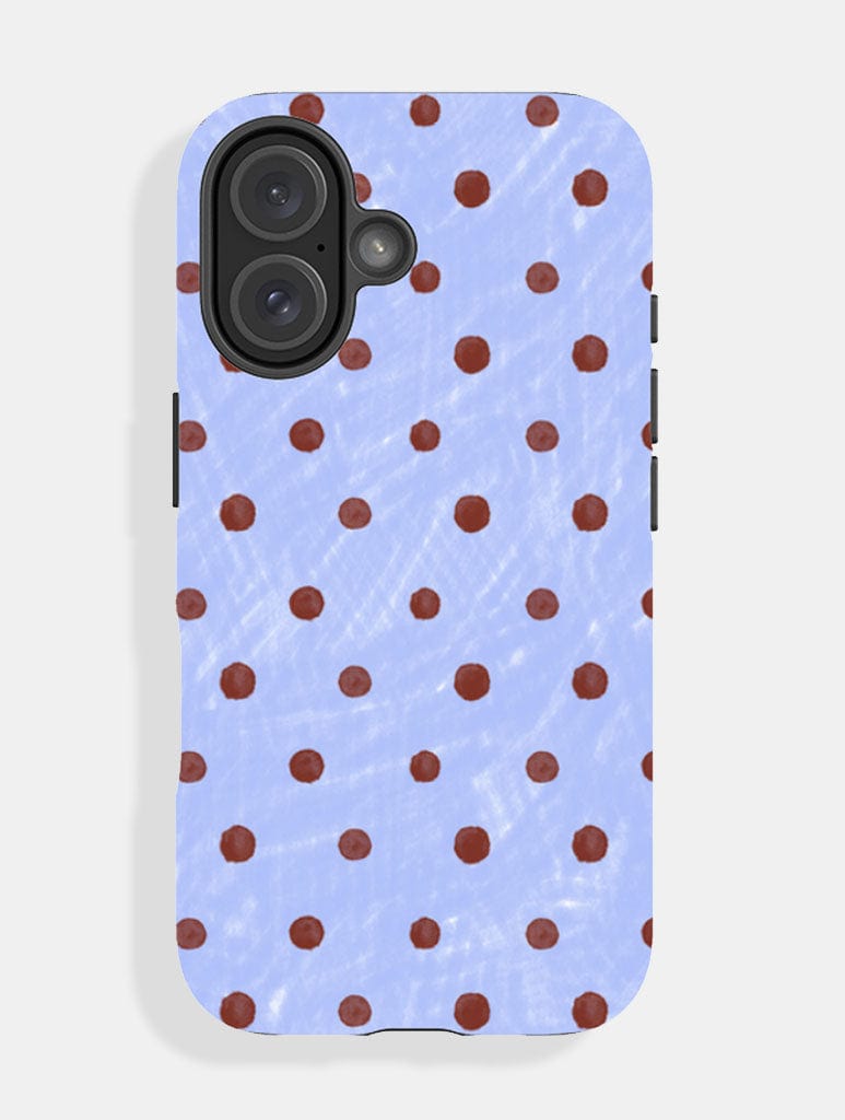 Blue And Brown Painted Polka Dot Ultra Protective iPhone Case Phone Cases Skinnydip London