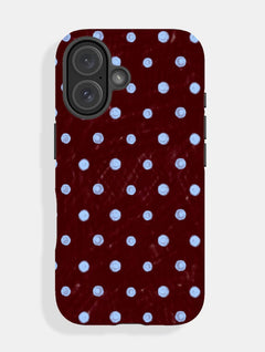Blue And Brown Painted Polka Dot Ultra Protective iPhone Case Phone Cases Skinnydip London