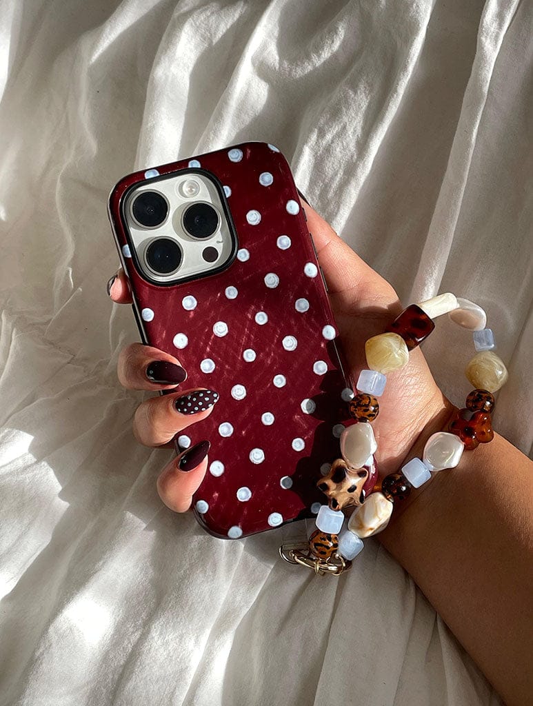 Blue And Brown Painted Polka Dot Ultra Protective iPhone Case Phone Cases Skinnydip London
