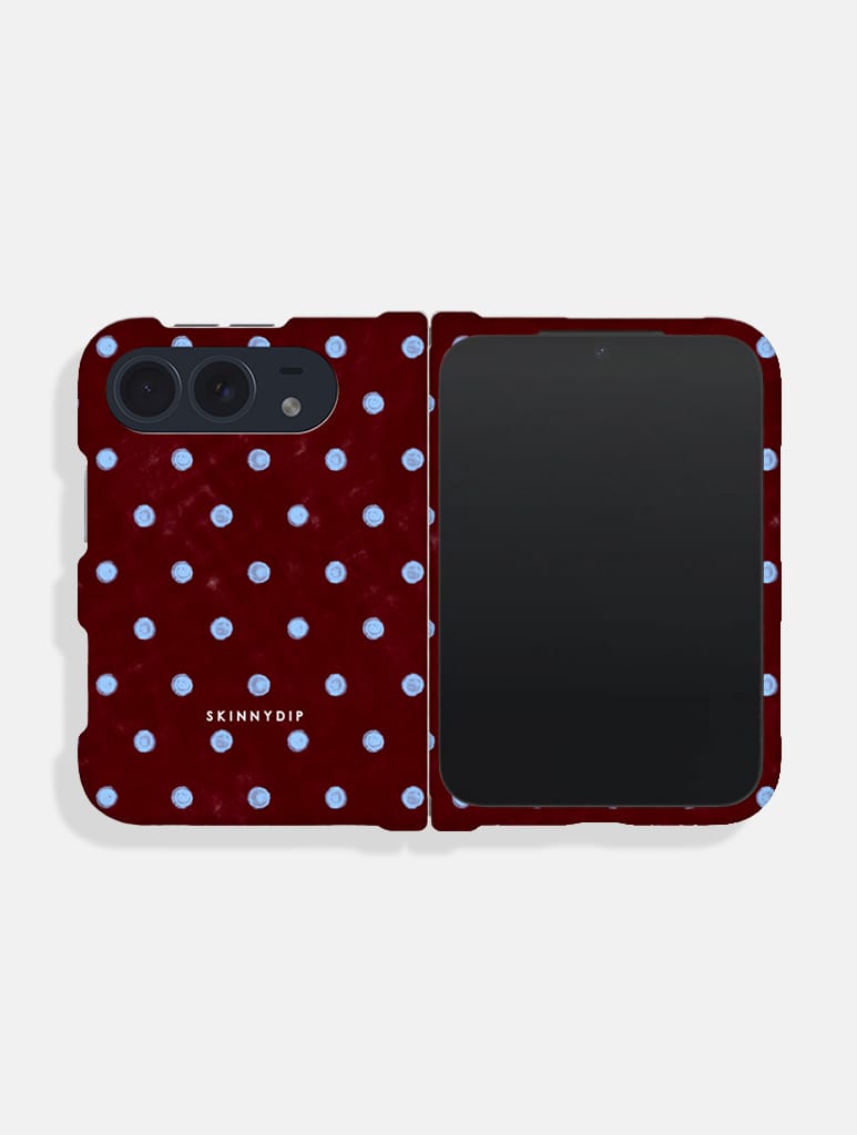 Blue And Brown Painted Polka Dots Impact Resistant iPhone Duo Case Phone Cases Skinnydip London