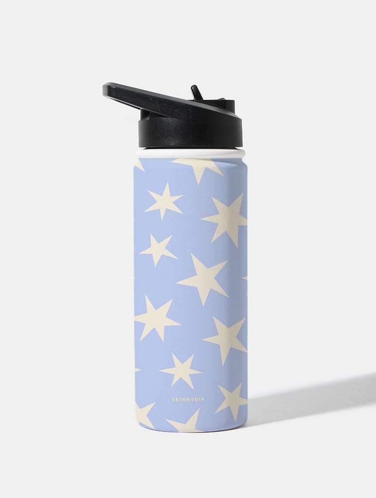 Blue and Cream Chunky Stars 18oz Stainless Steel Water bottle Water Bottles Skinnydip London