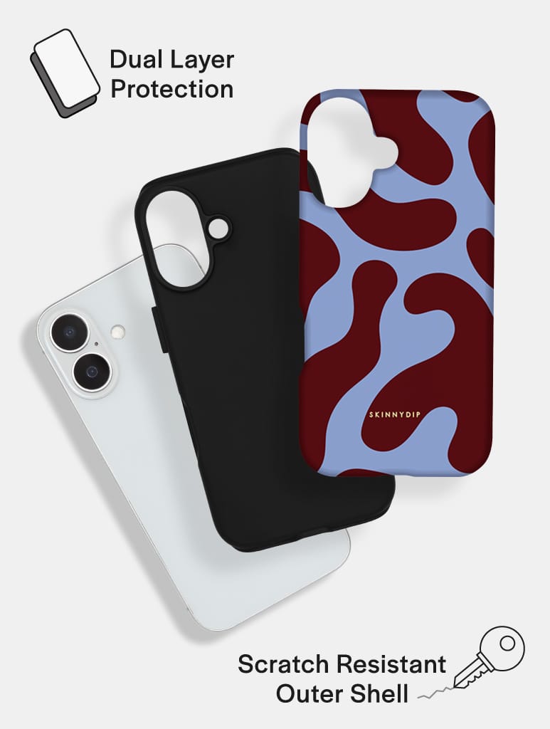 Blue and Maroon Pattern Ultra Protective iPhone Case Tech Skinnydip London