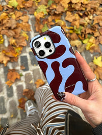 Blue and Maroon Pattern Ultra Protective iPhone Case Tech Skinnydip London