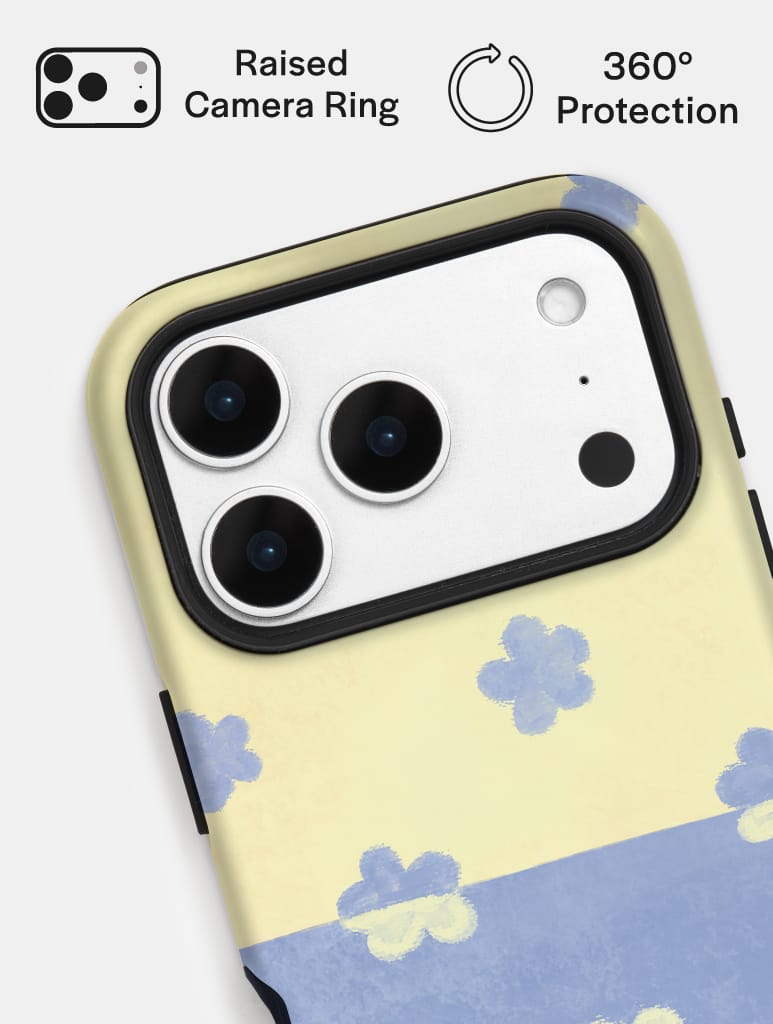 Blue and Yellow Two Tone Flower Ultra Protective iPhone Case Phone Cases Skinnydip London