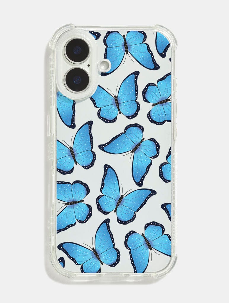 Blue Butterfly Repeat Shock iPhone Case Phone Cases Skinnydip London