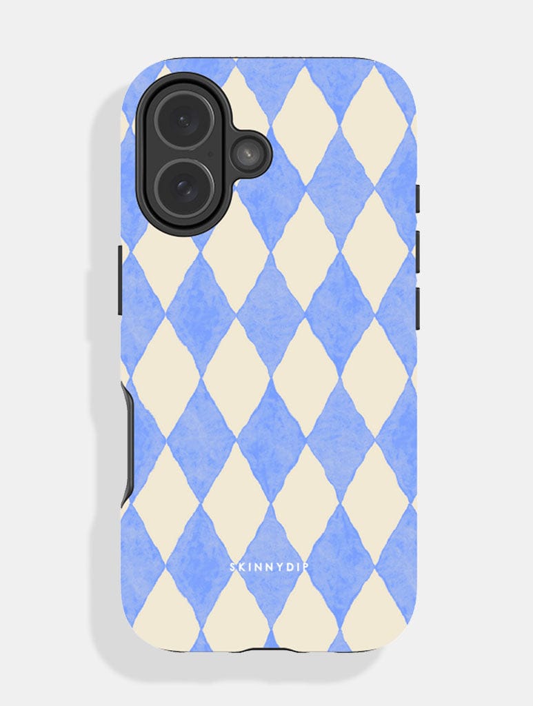 Blue Diamond Check Ultra Protective iPhone Case Phone Cases Skinnydip London