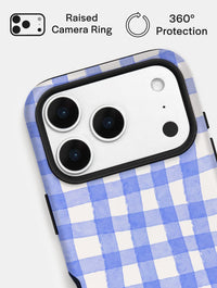 Blue Gingham Ultra Protective iPhone Case Phone Cases Skinnydip London