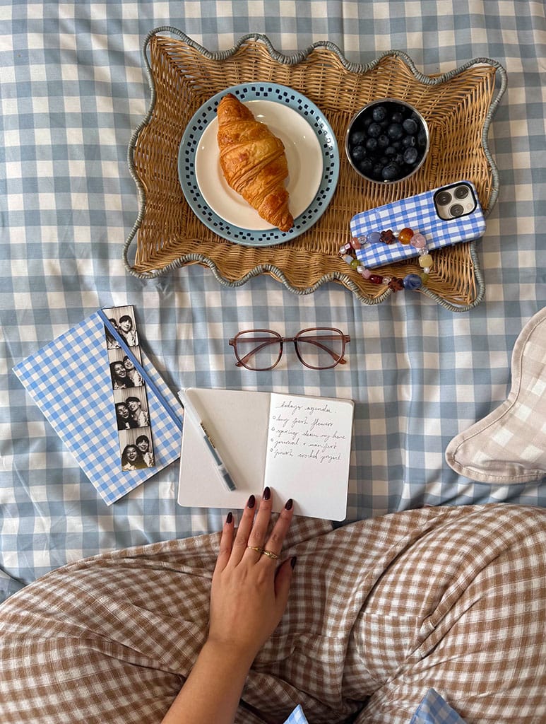 Blue Gingham Ultra Protective iPhone Case Phone Cases Skinnydip London