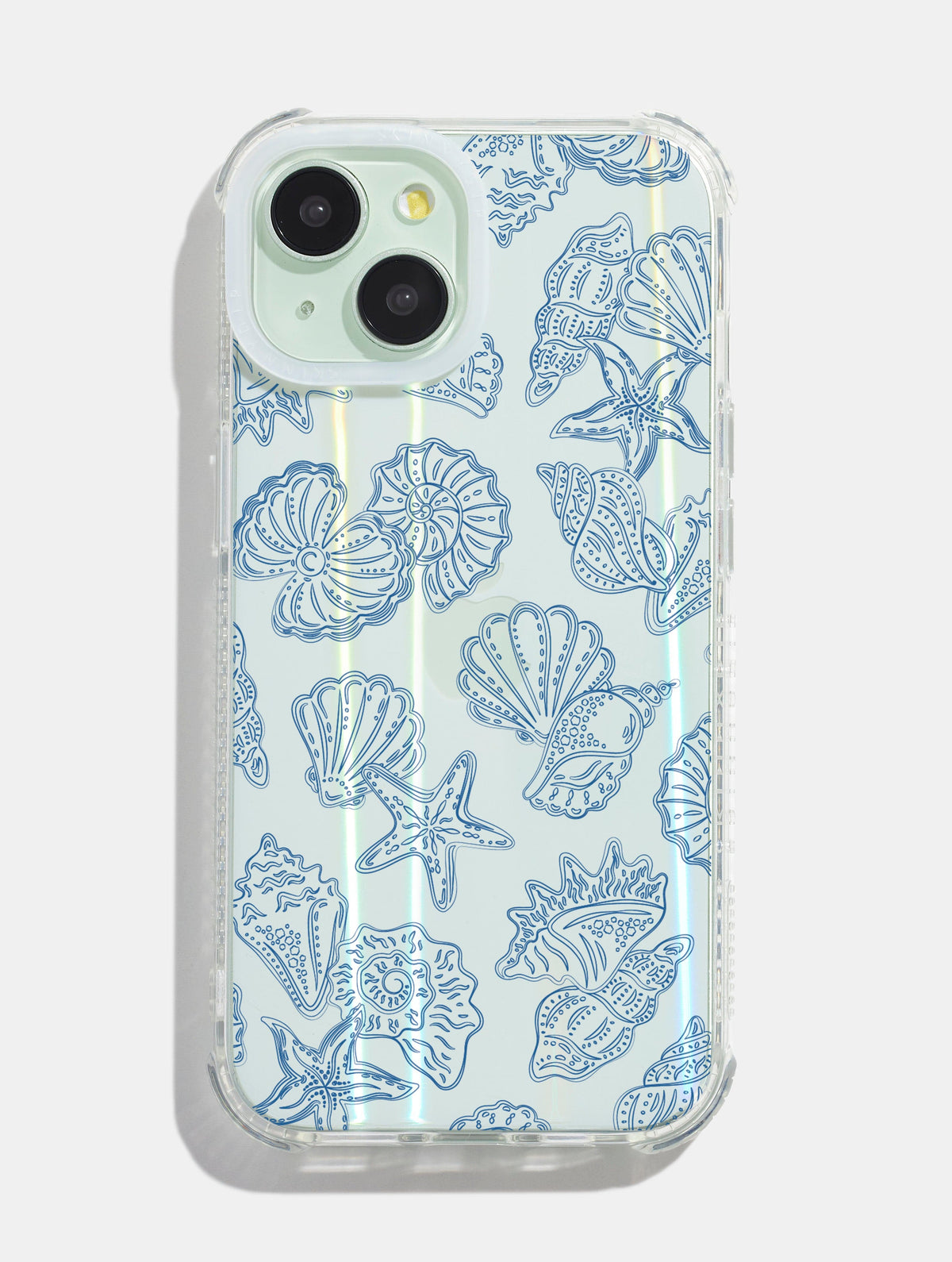 Blue Outline Sea Shells Shock iPhone Case Phone Cases Skinnydip London