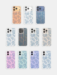 Blue Outline Sea Shells Shock iPhone Case Phone Cases Skinnydip London