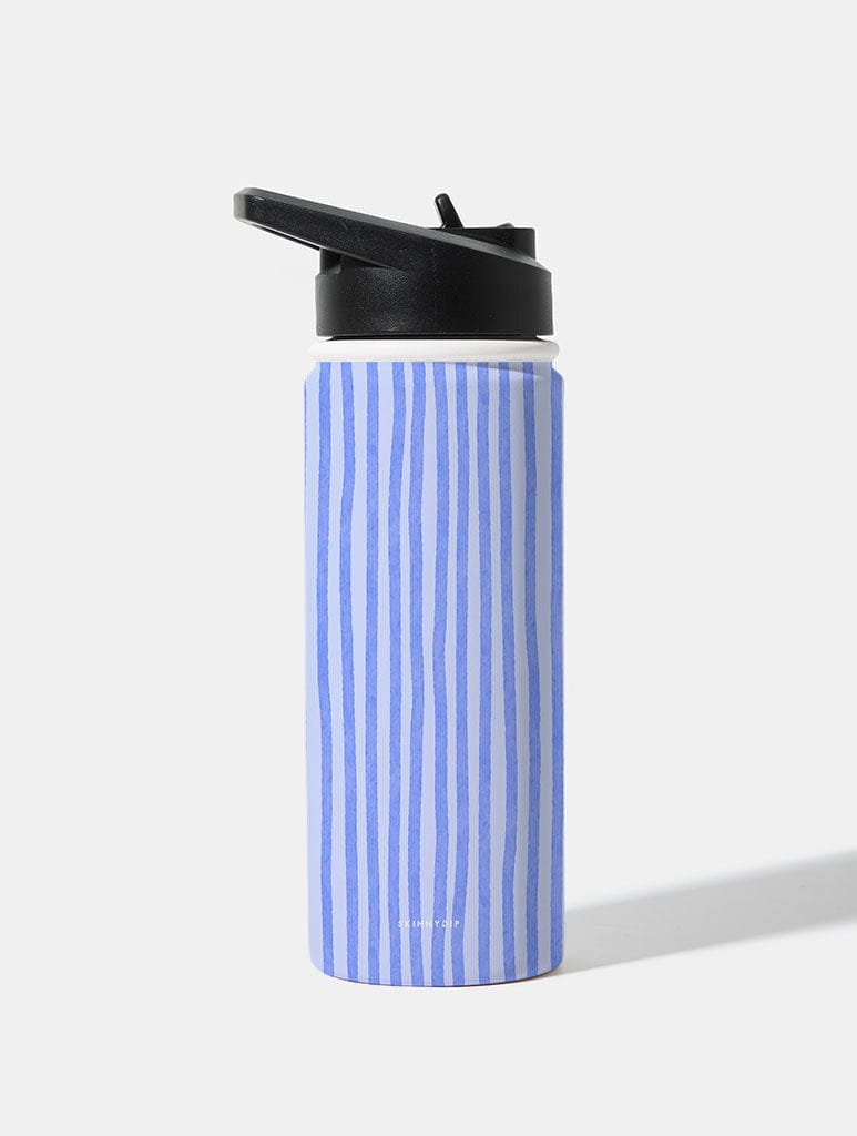 Blue Stripe 18oz Stainless Steel Water bottle Water Bottles Skinnydip London