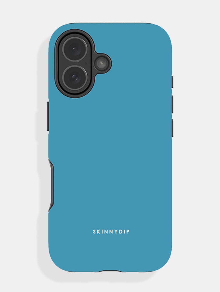 Blue with Cream Solid Colour Ultra Protective iPhone Case Phone Cases Skinnydip London