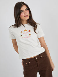 Born To Brunch Baby Tee Tops & T-Shirts Skinnydip London