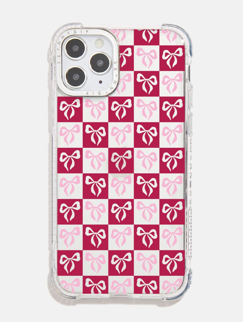Bow Checkerboard Shock iPhone Case Phone Cases Skinnydip London