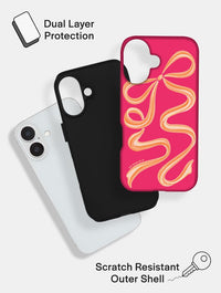 Bow Hot Pink and Orange Ultra Protective iPhone Case Phone Cases Skinnydip London