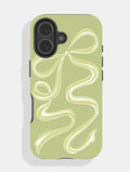 Bow Sage Green Ultra Protective iPhone Case Phone Cases Skinnydip London