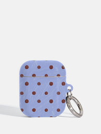 Brown and Blue Painted Polka Dot AirPods Case AirPods Cases Skinnydip London