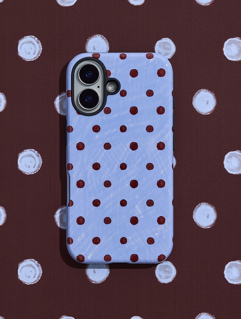 Brown and Blue Painted Polka Dot Ultra Protective iPhone Case Phone Cases Skinnydip London
