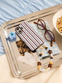 Brown And Blue Sketchy Stripes Ultra Protective iPhone Case Phone Cases Skinnydip London