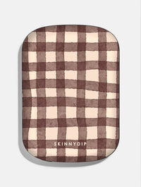 Brown Gingham Portable Magsafe Charger Portable Chargers Skinnydip London