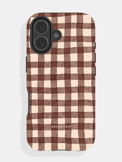 Brown Gingham Ultra Protective iPhone Case Phone Cases Skinnydip London