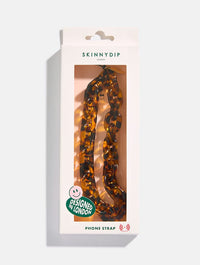 Brown Tortoise Shell Beaded Strap Phone Grips Skinnydip London