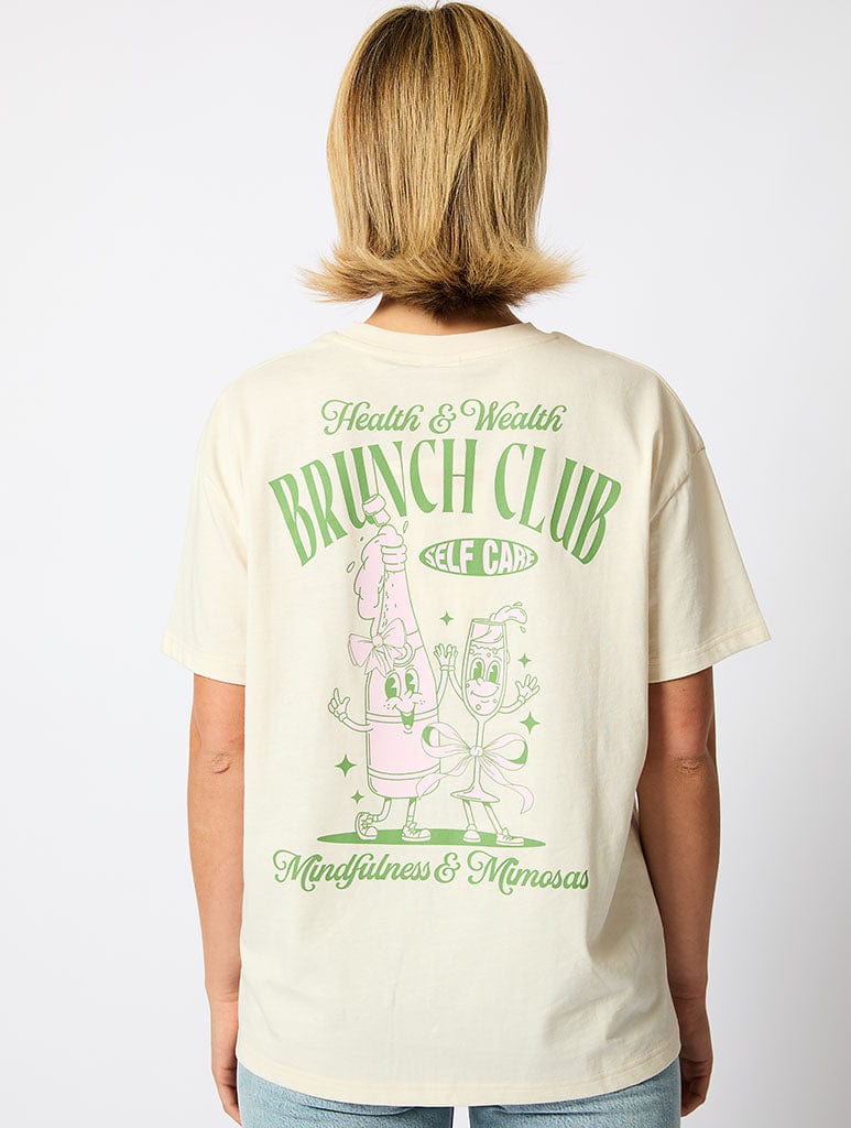 Brunch Club T-Shirt in Ecru Tops & T-Shirts Skinnydip London