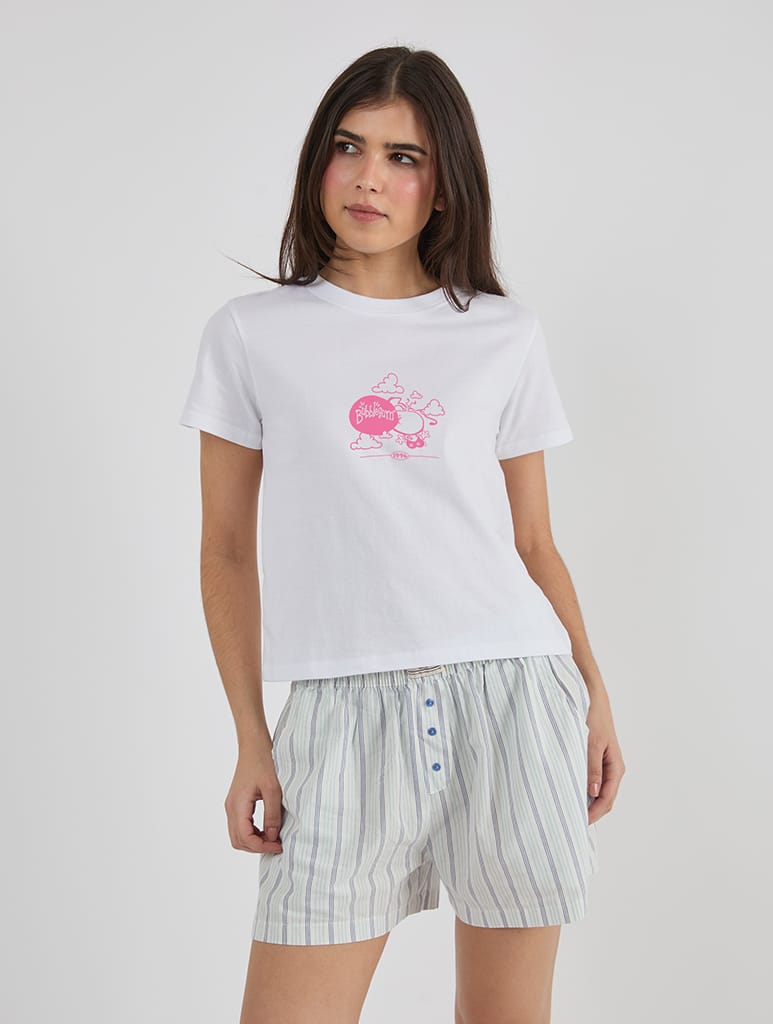 Bubblegum x Skinnydip Baby T-Shirt In White Tops & T-Shirts Skinnydip London
