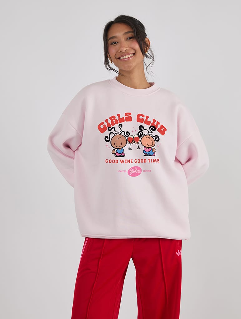 Bubblegum x Skinnydip Girls Club Sweatshirt In Pink Hoodies & Sweatshirts Skinnydip London