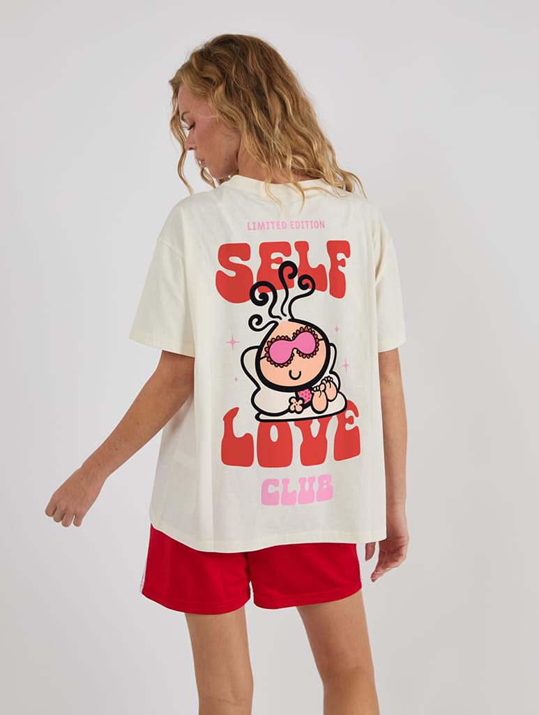 Bubblegum x Skinnydip Self Love Club T-Shirt In White Tops & T-Shirts Skinnydip London