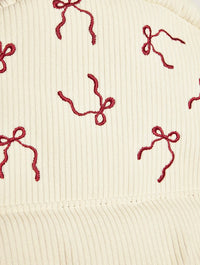 Burgandy Bow Embroidered Backpack Backpacks Skinnydip London