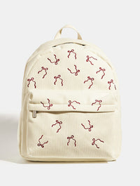 Burgandy Bow Embroidered Backpack Backpacks Skinnydip London