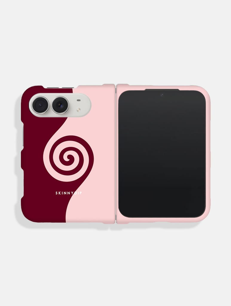 Burgundy And Pink Swirl Impact Resistant iPhone Duo Case Phone Cases Skinnydip London