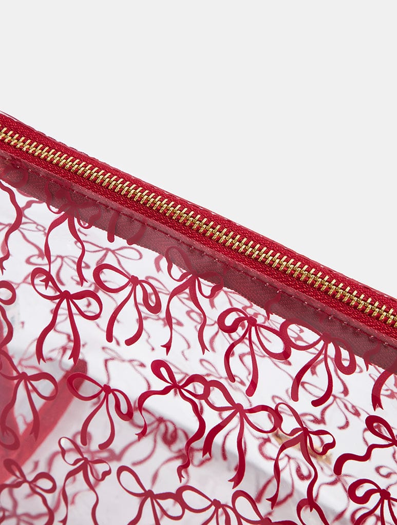 Burgundy Bow Wash Bag Wash Bags Skinnydip London