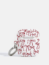 Burgundy Bows AirPods Case AirPods Cases Skinnydip London