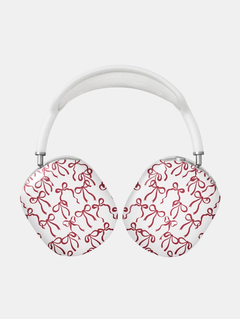 Burgundy Bows AirPods Max Case in Gloss AirPods Cases Skinnydip London