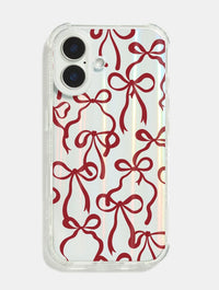 Burgundy Bows Shock iPhone Case Phone Cases Skinnydip London