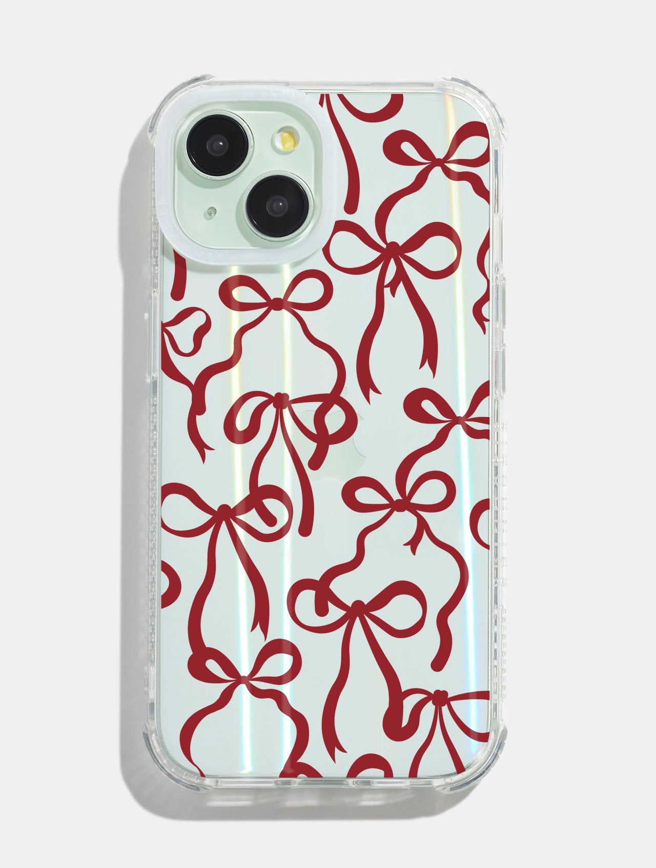 Burgundy Bows Shock iPhone Case Phone Cases Skinnydip London