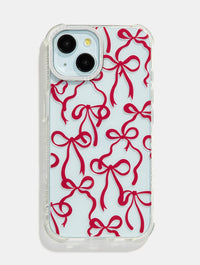 Burgundy Bows Shock iPhone Case Phone Cases Skinnydip London