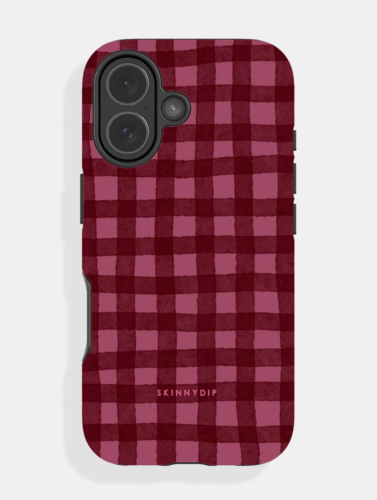Burgundy Gingham Ultra Protective iPhone Case | Burgundy Accessories | Skinnydip London Burgundy Gingham Ultra Protective iPhone Case | Burgundy Accessories | Skinnydip London