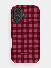 Burgundy Gingham Ultra Protective iPhone Case Phone Cases Skinnydip London