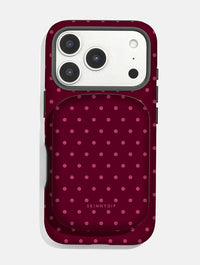 Burgundy Mini Dots Portable Magsafe Charger Portable Chargers Skinnydip London