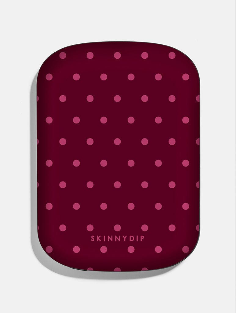 Burgundy Mini Dots Portable Magsafe Charger Portable Chargers Skinnydip London