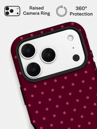 Burgundy Mini Dots Ultra Protective iPhone Case Phone Cases Skinnydip London